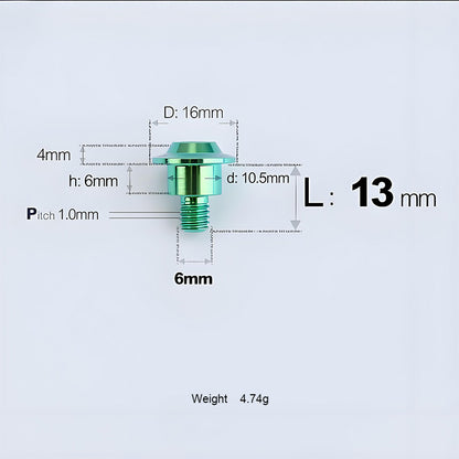 M6x11-45mm Titanium Shoulder Bolts for Motorcycle -  Green