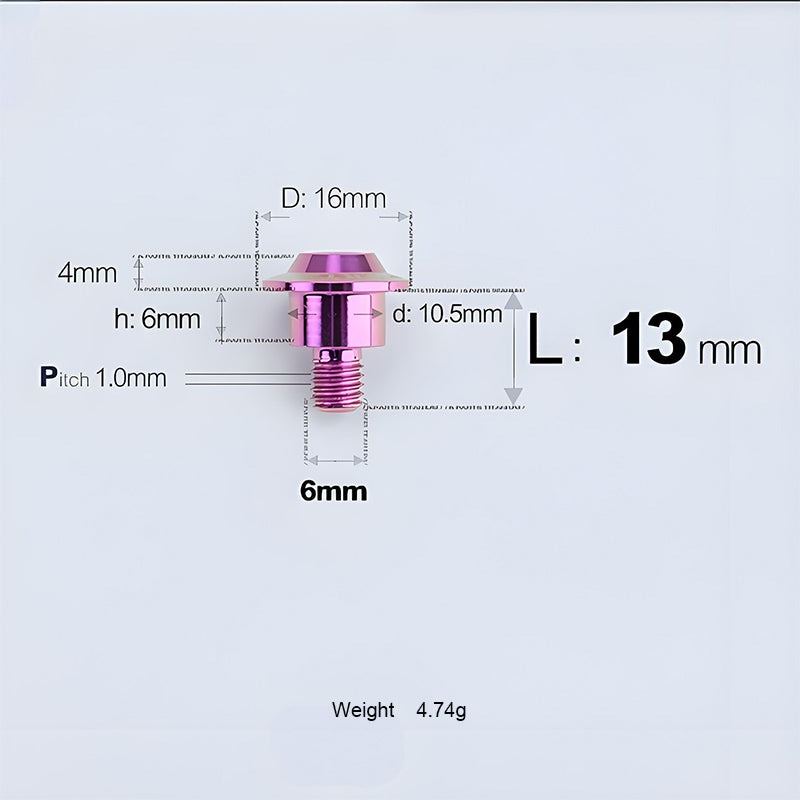 M6x11-45mm Titanium Shoulder Bolts for Motorcycle -  Purple