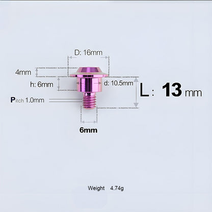 M6x11-45mm Titanium Shoulder Bolts for Motorcycle -  Purple