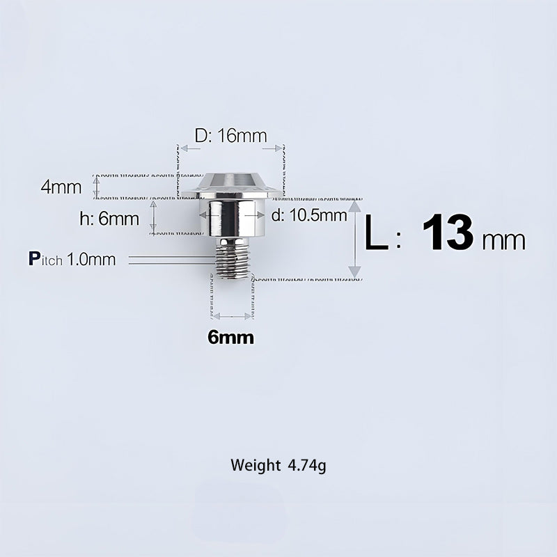 M6x11-45mm Titanium Shoulder Bolts for Motorcycle -  TI