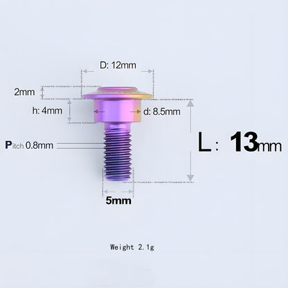 M5x10-36.5mm Titanium Shoulder Bolts for Motorcycle - Candy