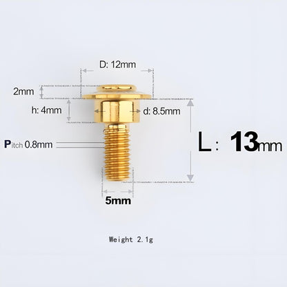 M5x10-36.5mm Titanium Shoulder Bolts for Motorcycle - Gold