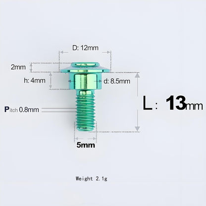 M5x10-36.5mm Titanium Shoulder Bolts for Motorcycle - Green