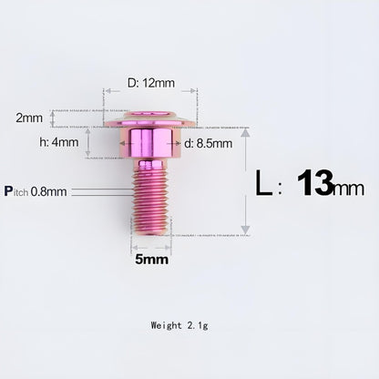 M5x10-36.5mm Titanium Shoulder Bolts for Motorcycle - Purple