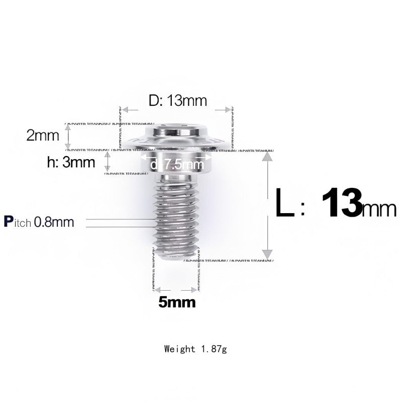 M5x10-36.5mm Titanium Shoulder Bolts for Motorcycle - TI