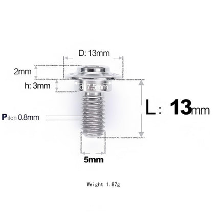 M5x10-36.5mm Titanium Shoulder Bolts for Motorcycle - TI