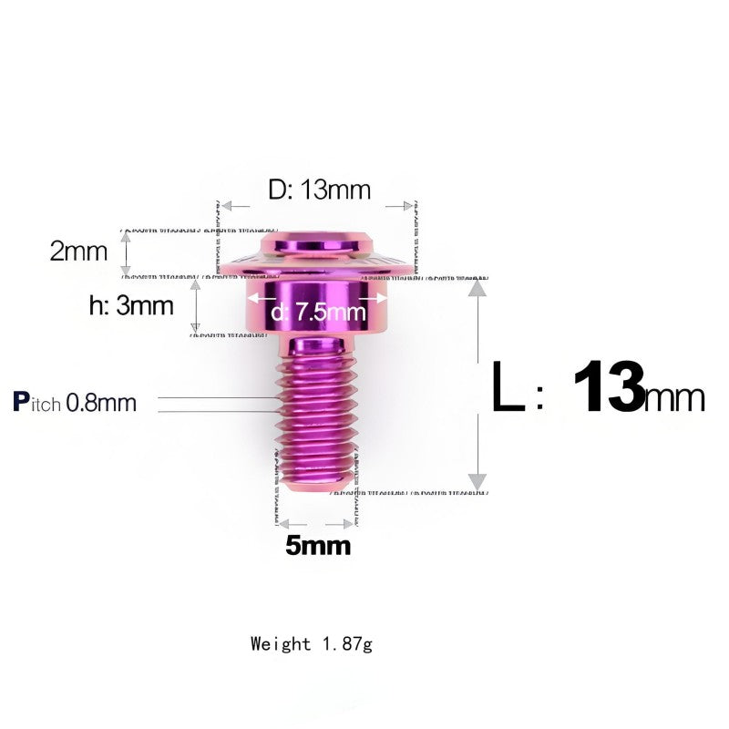 M5x10-36.5mm Titanium Shoulder Bolts for Motorcycle - Purple