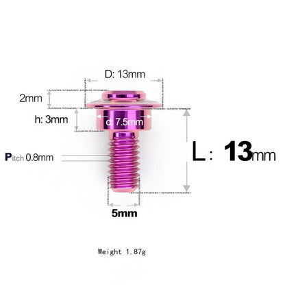 M5x10-36.5mm Titanium Shoulder Bolts for Motorcycle - Purple