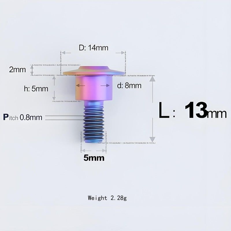 M5x10-36.5mm Titanium Shoulder Bolts for Motorcycle - Candy