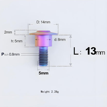 M5x10-36.5mm Titanium Shoulder Bolts for Motorcycle - Candy