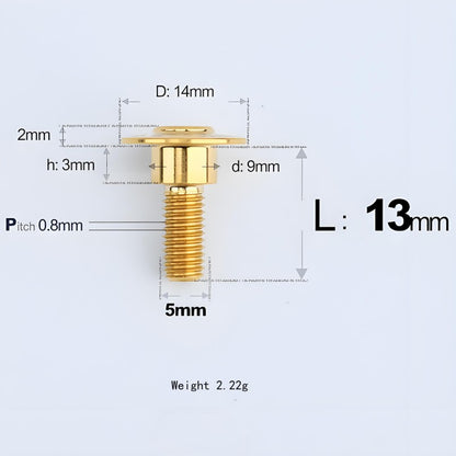 M5x10-36.5mm Titanium Shoulder Bolts for Motorcycle - Gold