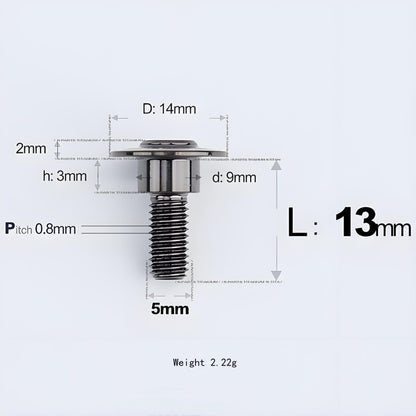 M5x10-36.5mm Titanium Shoulder Bolts for Motorcycle - Black