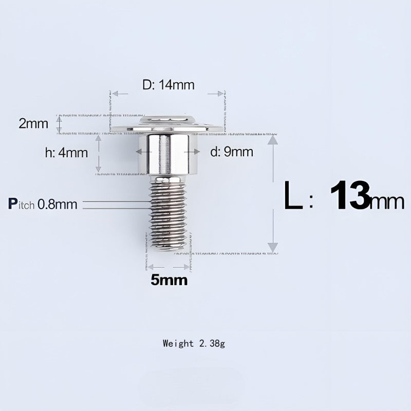 M5x10-36.5mm Titanium Shoulder Bolts for Motorcycle - TI