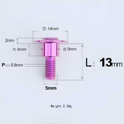 M5x10-36.5mm Titanium Shoulder Bolts for Motorcycle - Purple