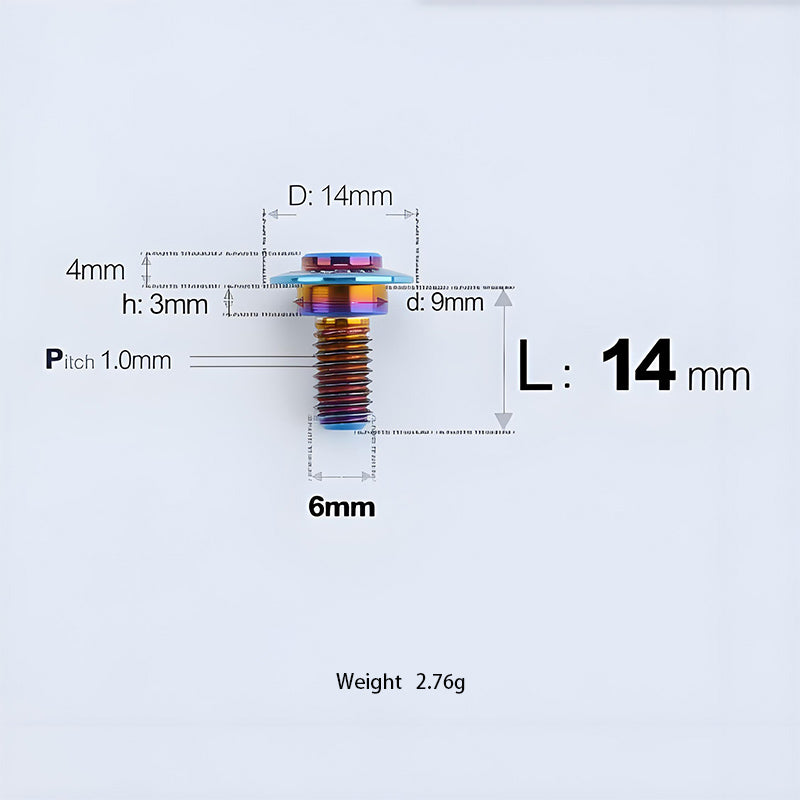 M6x11-45mm Titanium Shoulder Bolts for Motorcycle -  Blue