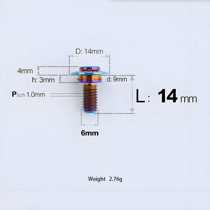 M6x11-45mm Titanium Shoulder Bolts for Motorcycle -  Blue