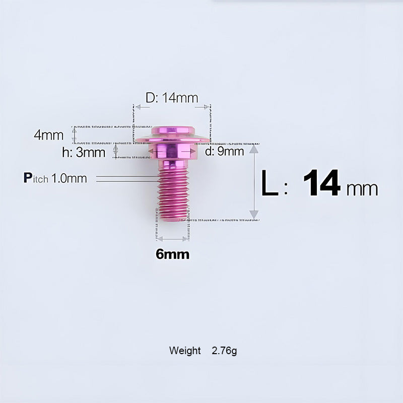 M6x11-45mm Titanium Shoulder Bolts for Motorcycle -  Purple