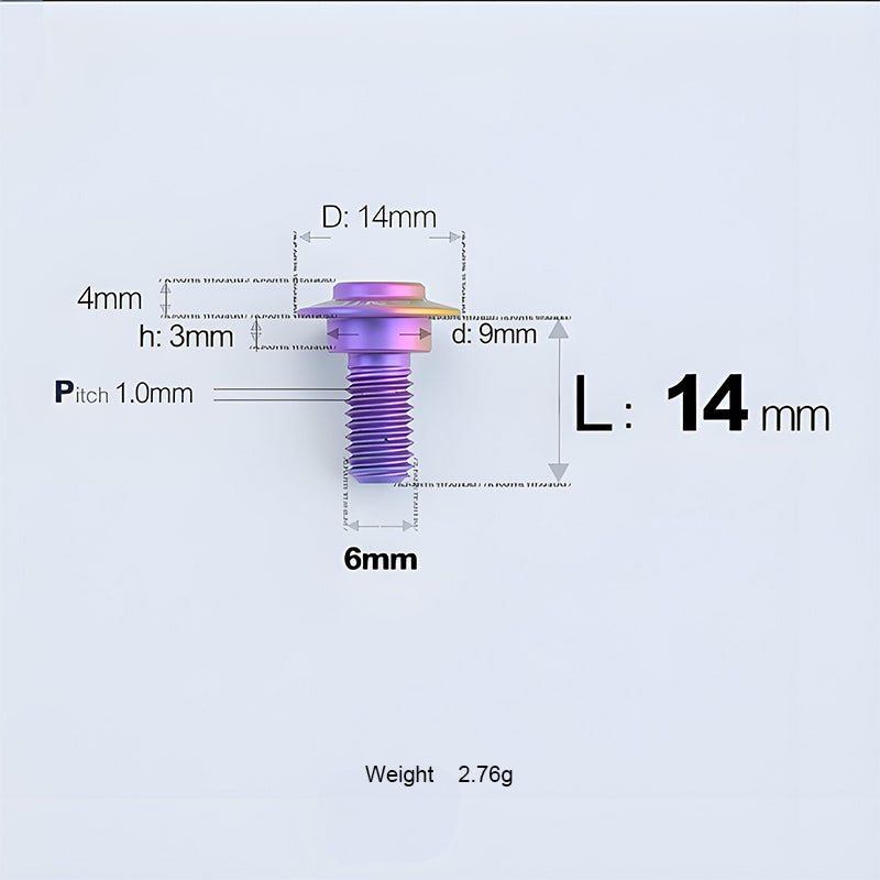 Grade 5 Titanium M6 Shoulder Bolts for Motorcycles & E-Bikes | Candy Color | Multiple Lengths
