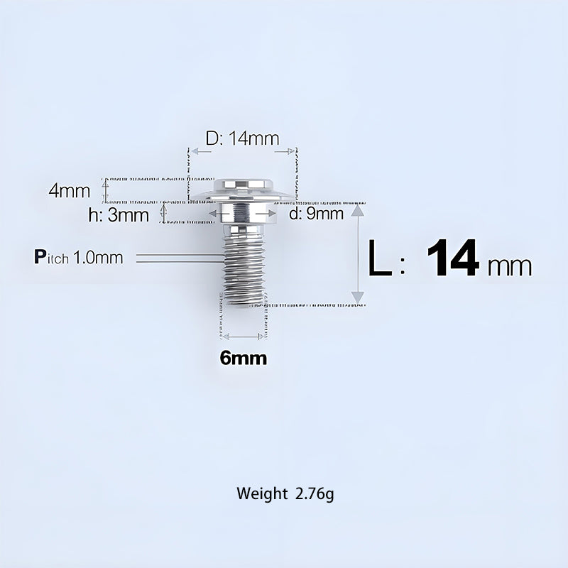 M6x11-45mm Titanium Shoulder Bolts for Motorcycle -  TI