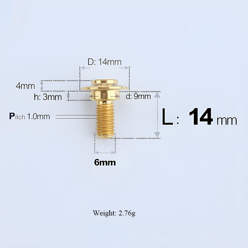 M6x11-45mm Gold Titanium Shoulder Bolts for Motorcycle