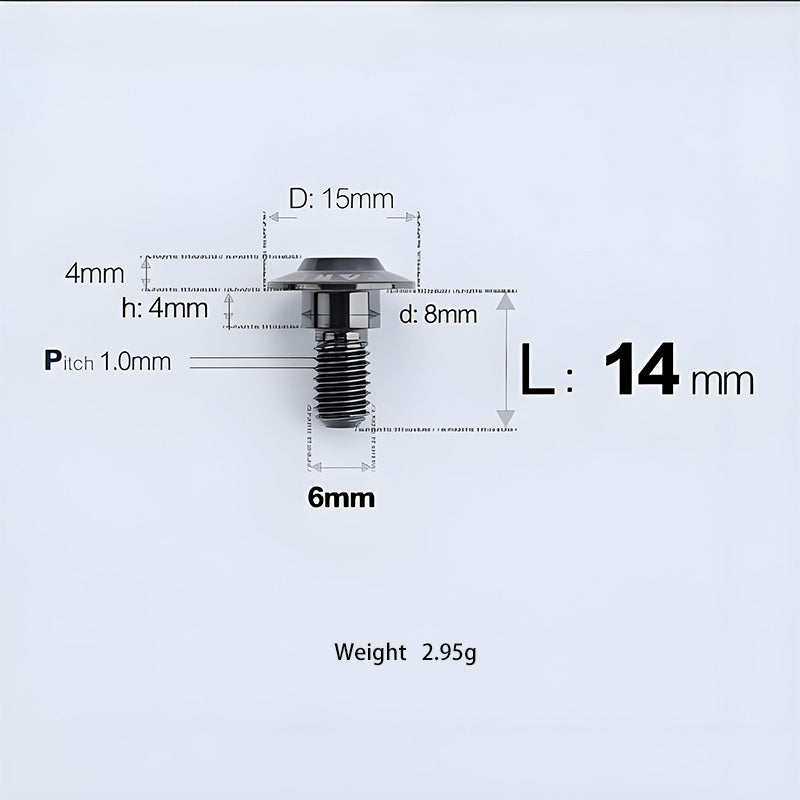 M6x11-45mm Titanium Shoulder Bolts for Motorcycle -  Black