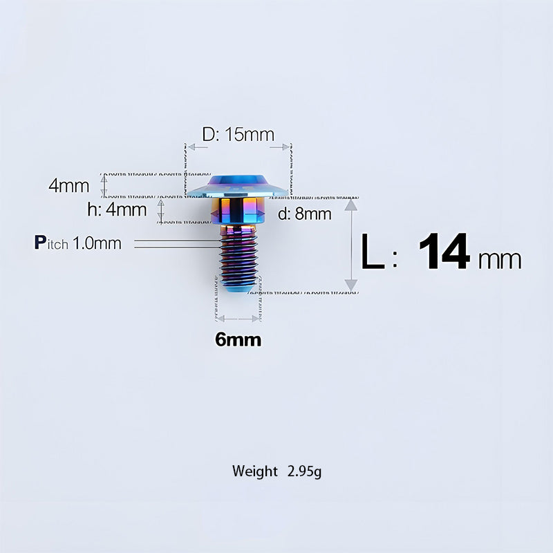 M6x11-45mm Titanium Shoulder Bolts for Motorcycle -  Blue