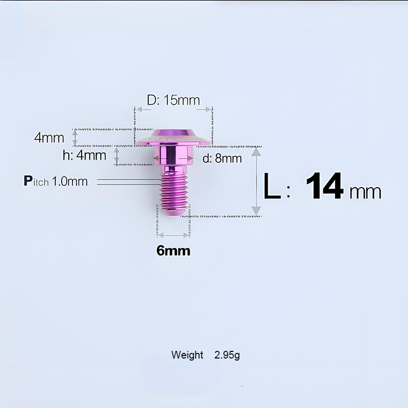 M6x11-45mm Titanium Shoulder Bolts for Motorcycle -  Purple