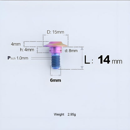 Grade 5 Titanium M6 Shoulder Bolts for Motorcycles & E-Bikes | Candy Color | Multiple Lengths