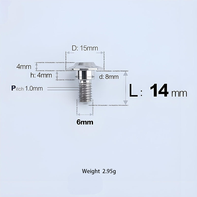 M6x11-45mm Titanium Shoulder Bolts for Motorcycle -  TI
