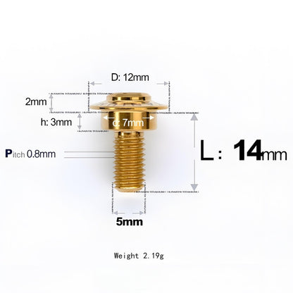 M5x10-36.5mm Titanium Shoulder Bolts for Motorcycle - Gold