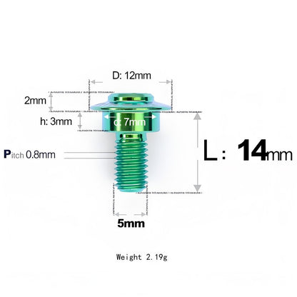 M5x10-36.5mm Titanium Shoulder Bolts for Motorcycle - Green