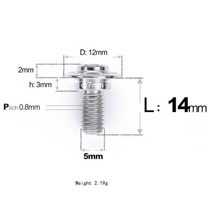 M5x10-36.5mm Titanium Shoulder Bolts for Motorcycle - TI