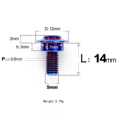 M5x10-36.5mm Titanium Shoulder Bolts for Motorcycle - Blue