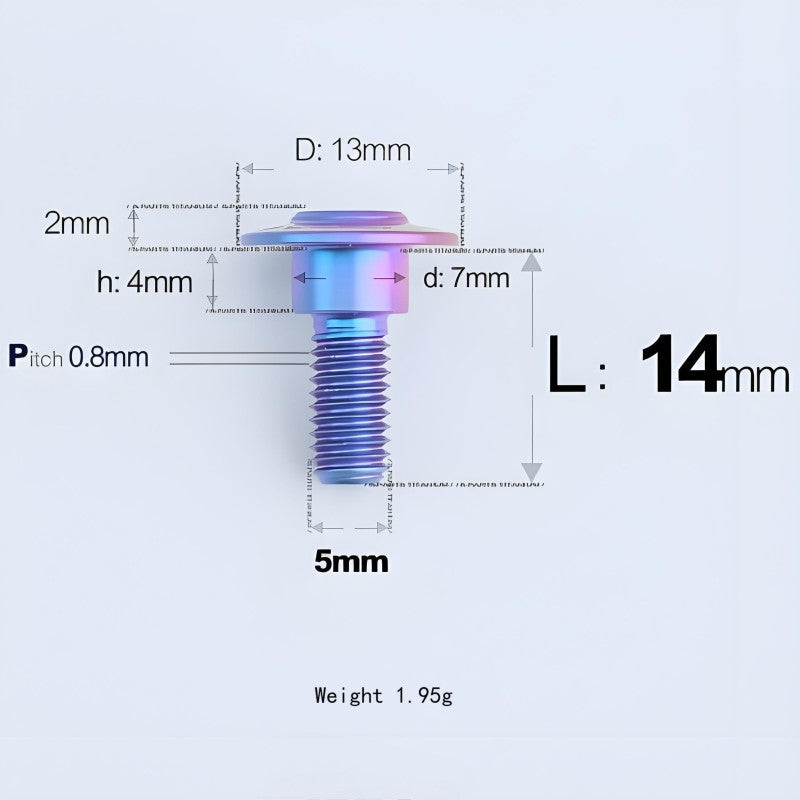 M5x10-36.5mm Titanium Shoulder Bolts for Motorcycle - Candy