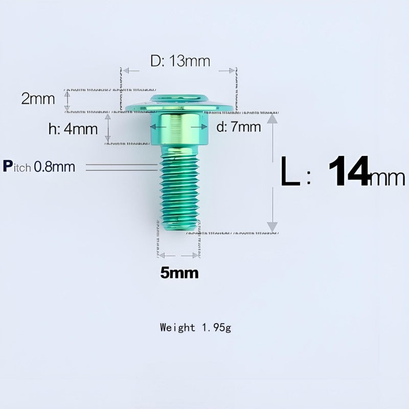 M5x10-36.5mm Titanium Shoulder Bolts for Motorcycle - Green