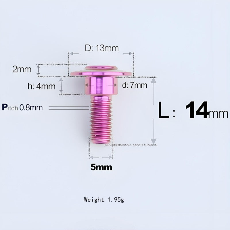 M5x10-36.5mm Titanium Shoulder Bolts for Motorcycle - Purple