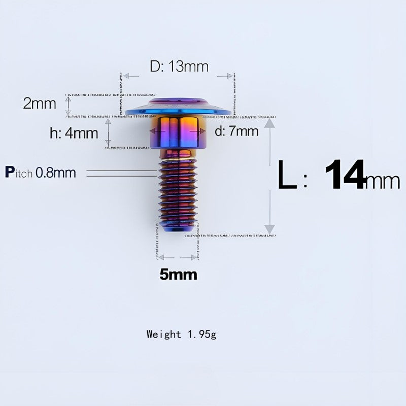 M5x10-36.5mm Titanium Shoulder Bolts for Motorcycle - Blue