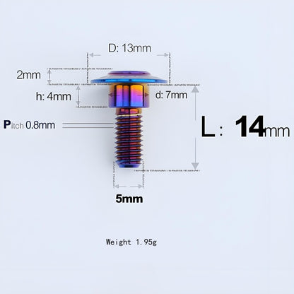 M5x10-36.5mm Titanium Shoulder Bolts for Motorcycle - Blue