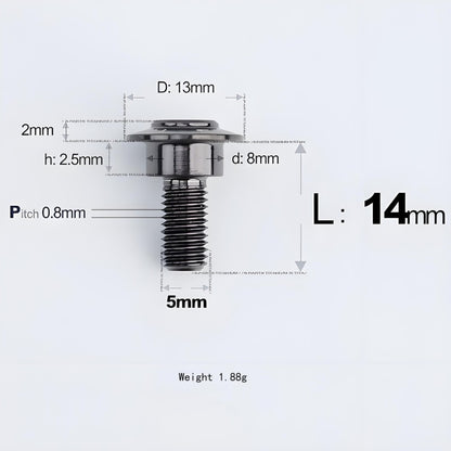 M5x10-36.5mm Titanium Shoulder Bolts for Motorcycle - Black