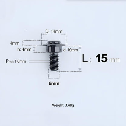 M6x11-45mm Titanium Shoulder Bolts for Motorcycle -  Black