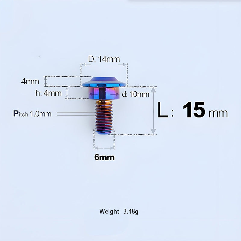 M6x11-45mm Titanium Shoulder Bolts for Motorcycle -  Blue