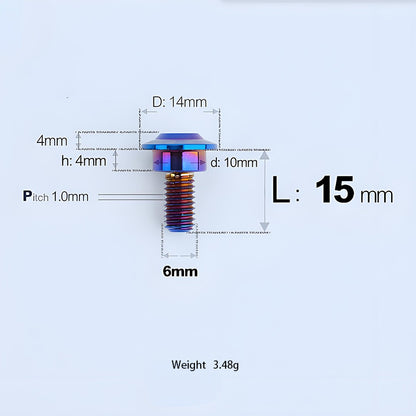 M6x11-45mm Titanium Shoulder Bolts for Motorcycle -  Blue