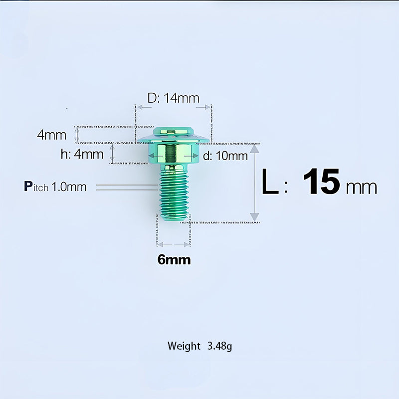 M6x11-45mm Titanium Shoulder Bolts for Motorcycle -  Green