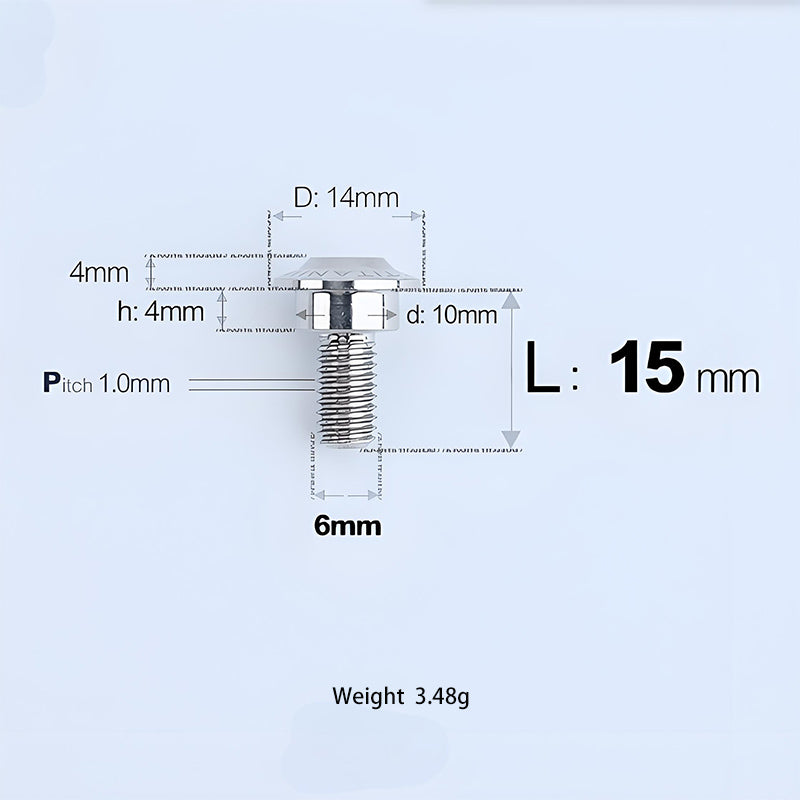 M6x11-45mm Titanium Shoulder Bolts for Motorcycle -  TI