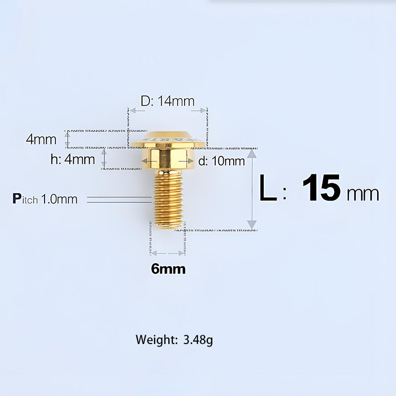 M6x11-45mm Gold Titanium Shoulder Bolts for Motorcycle