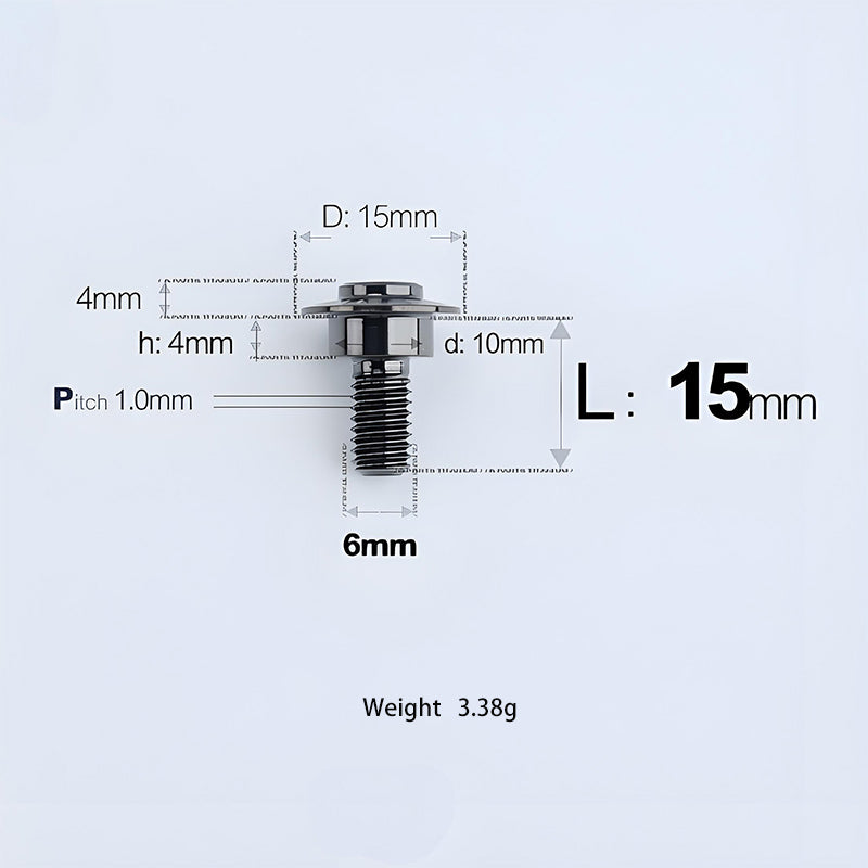 M6x11-45mm Titanium Shoulder Bolts for Motorcycle -  Black