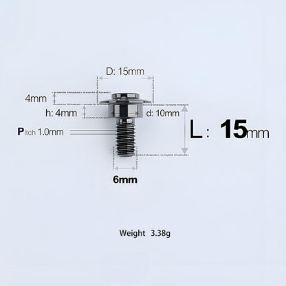 M6x11-45mm Titanium Shoulder Bolts for Motorcycle -  Black