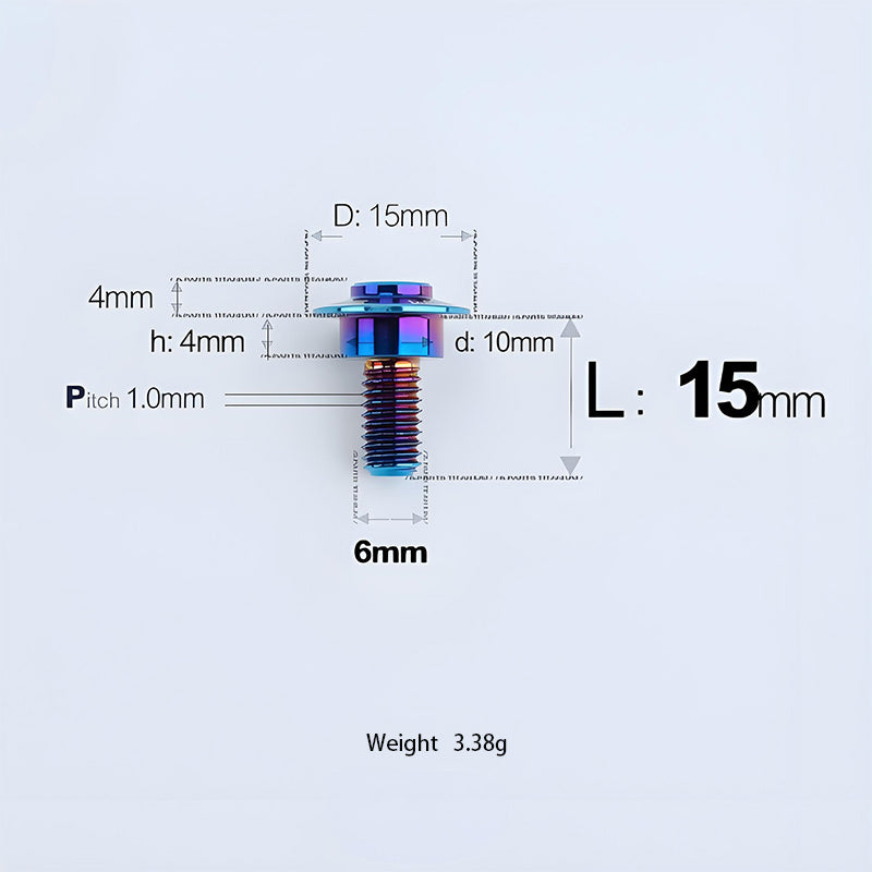 M6x11-45mm Titanium Shoulder Bolts for Motorcycle -  Blue