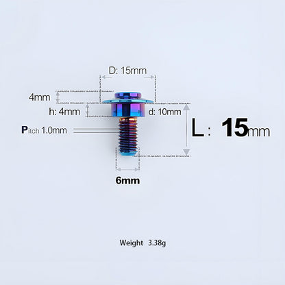 M6x11-45mm Titanium Shoulder Bolts for Motorcycle -  Blue