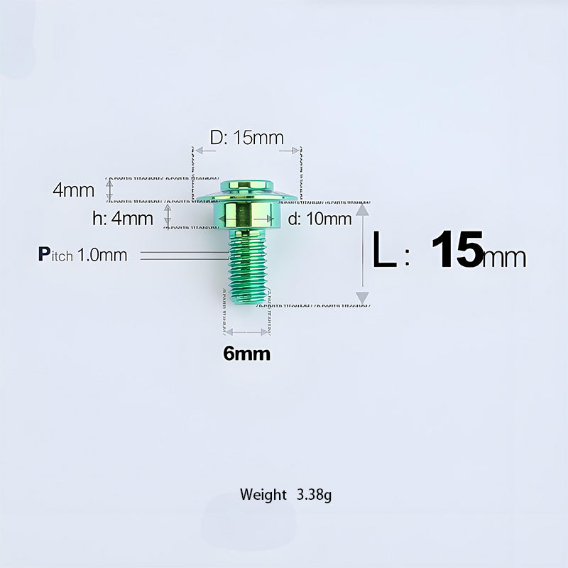 M6x11-45mm Titanium Shoulder Bolts for Motorcycle -  Green